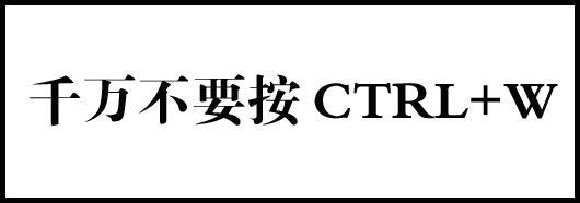 千万不要按CTRL+W.jpg